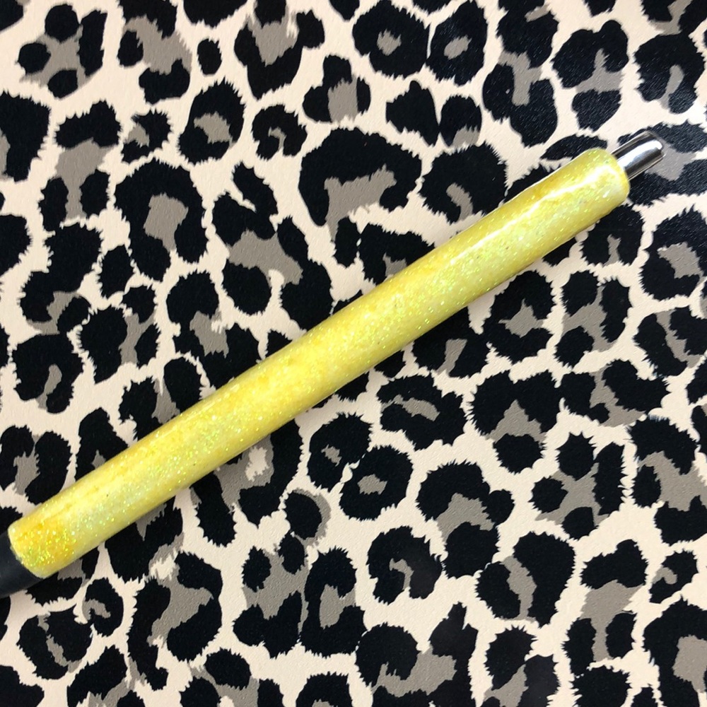 Yellow Glitter Epoxy “Opps” Pen [Price Firm]